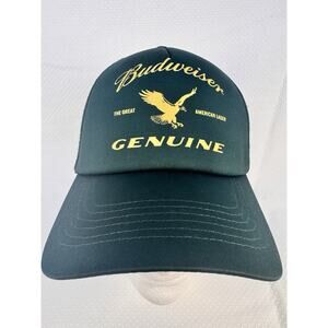 Budweiser Baseball Hat Men’s Green One-Size Adjustable Snap-back. Genuine Beer